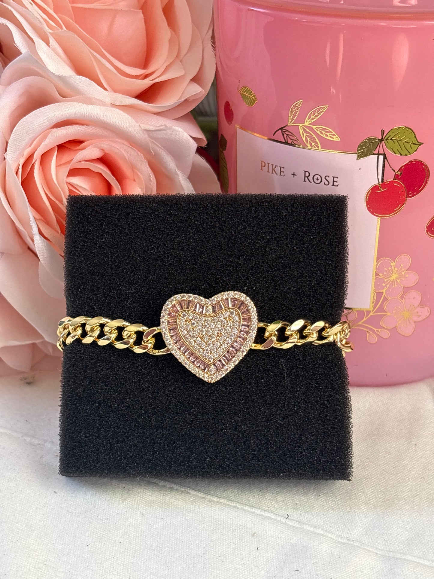 Pink heart bracelets