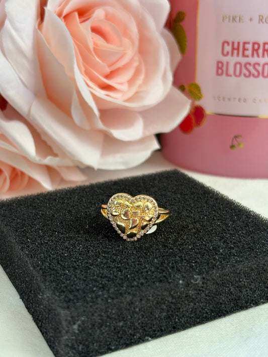Nugget heart ring