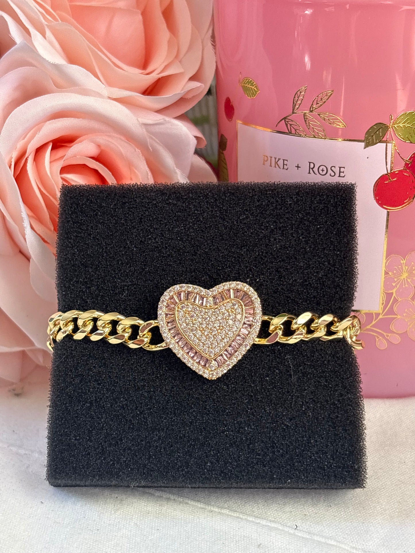 Pink heart bracelets