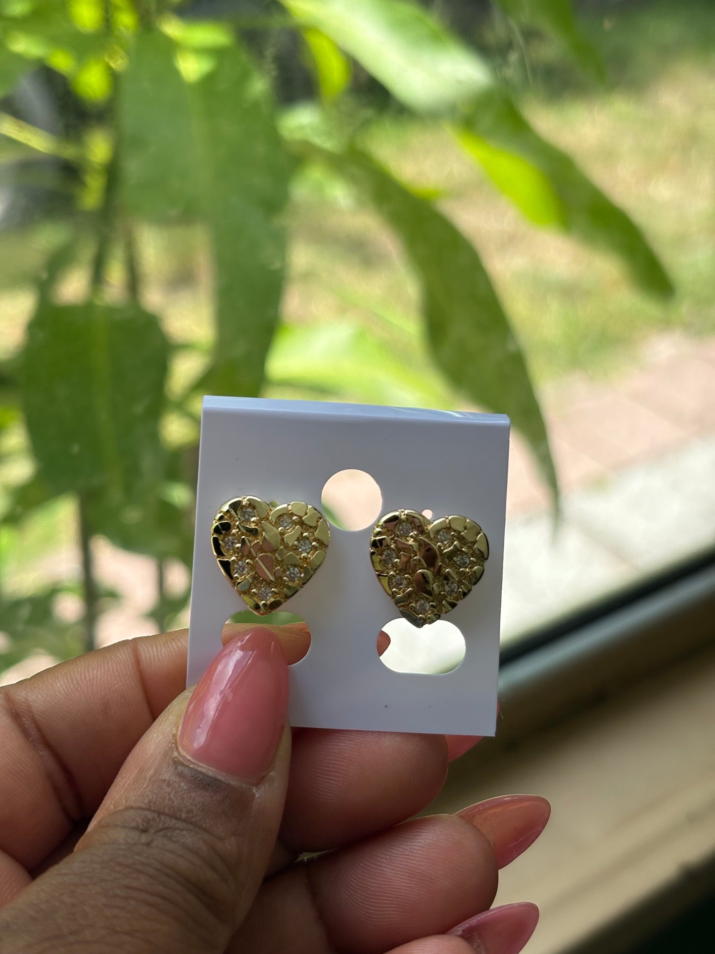 Nugget heart earring’s